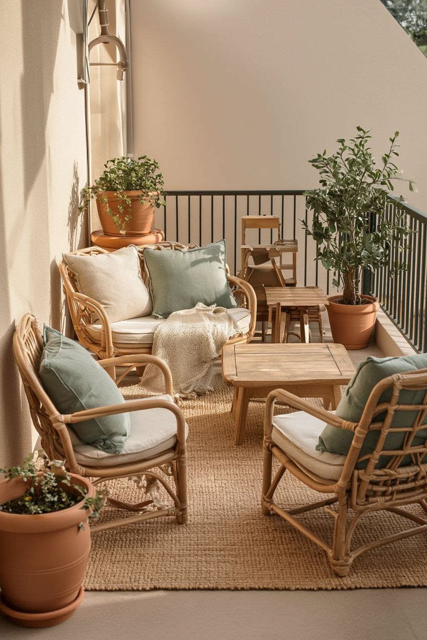 Neutral Earthy Balcony Decor