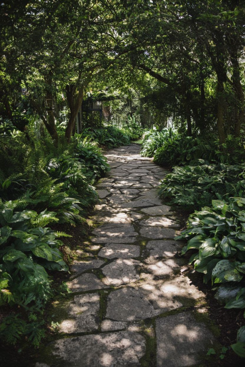 Shade Garden Stone Pathway Design