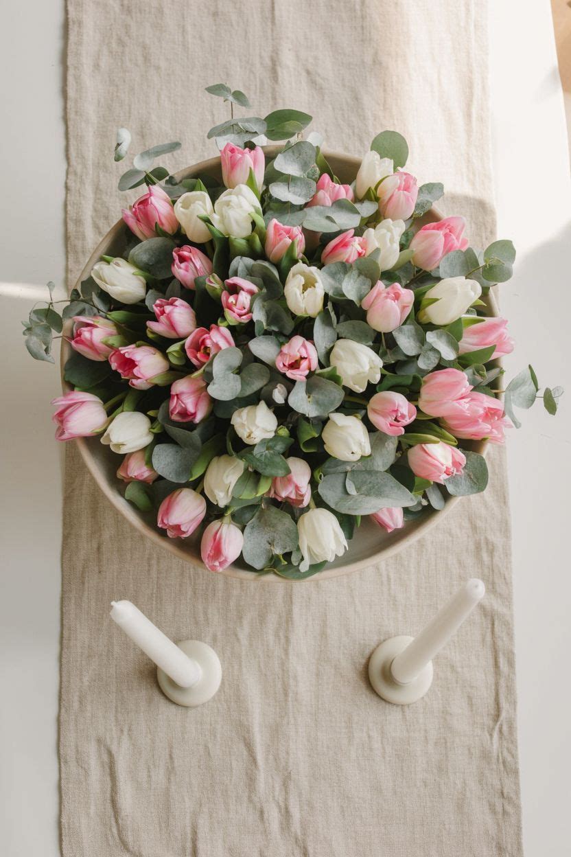 Low Garden Style Tulip Centerpiece