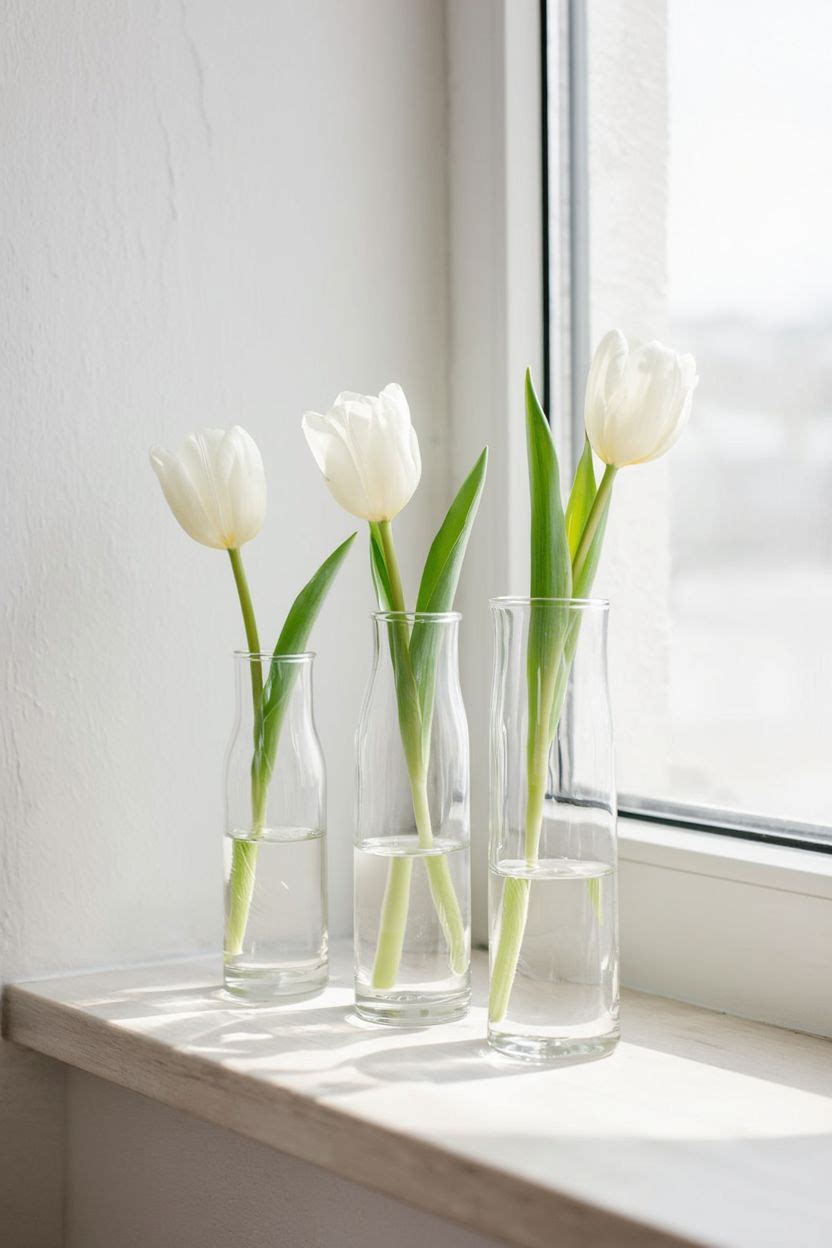 Minimalist Single Stem Tulip Display