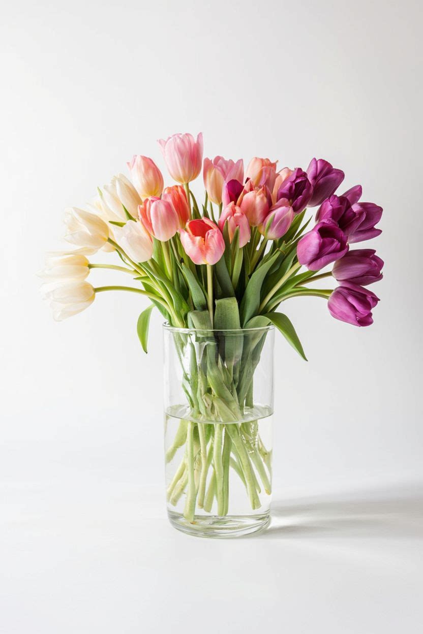 Monochromatic Ombre Tulip Arrangement