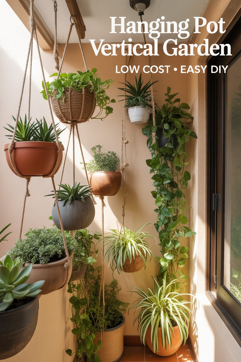 Hanging Pot Vertical Garden Layout