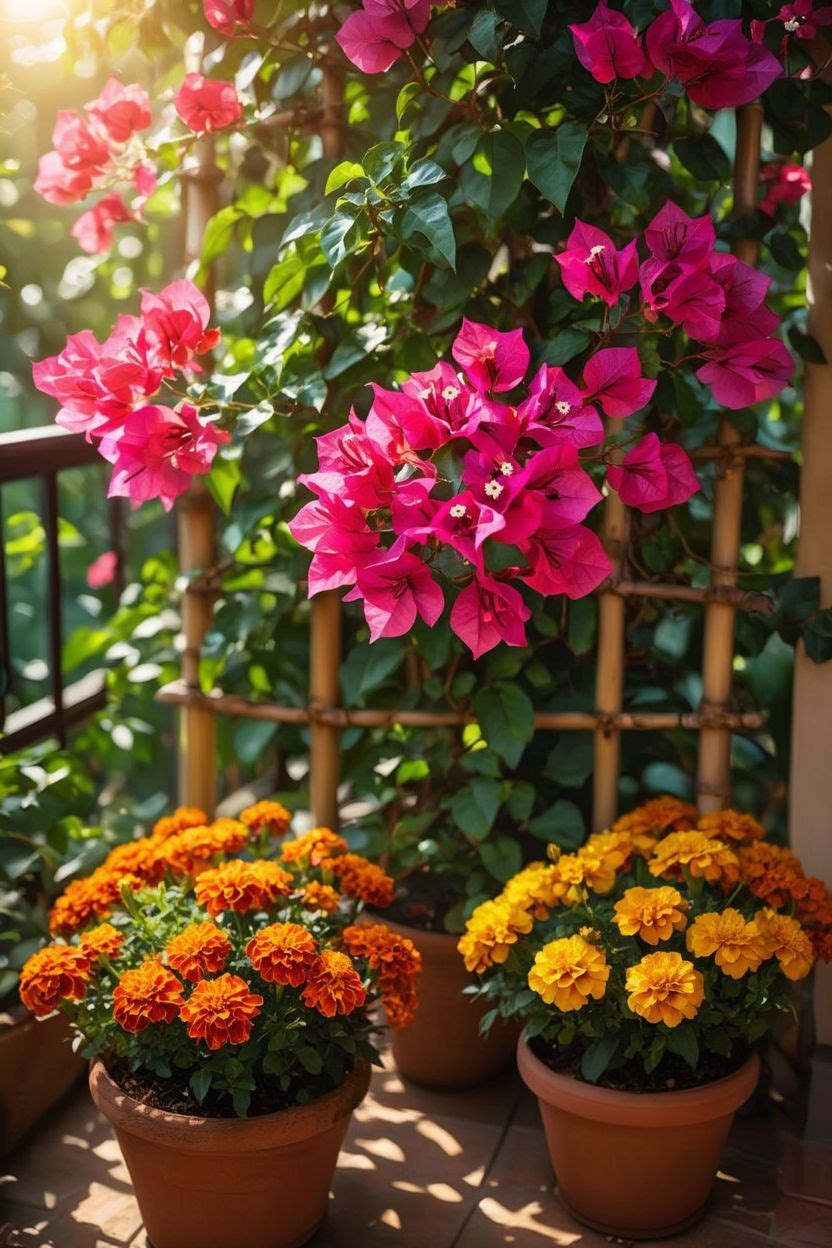 Marigolds in Balcony Pots
