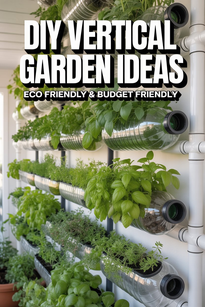 Pipe Bottle Vertical Garden Layout