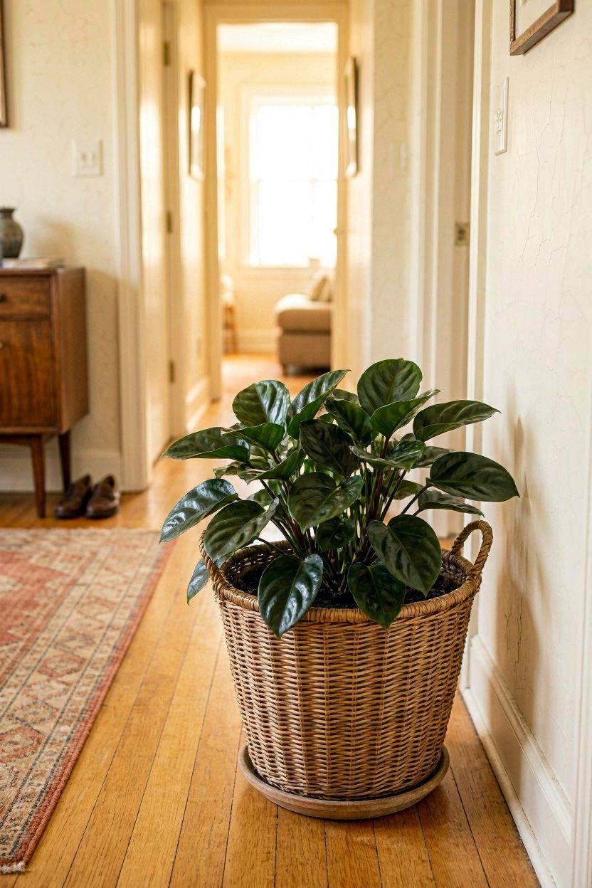 Cast iron plant placed in a shaded hallway