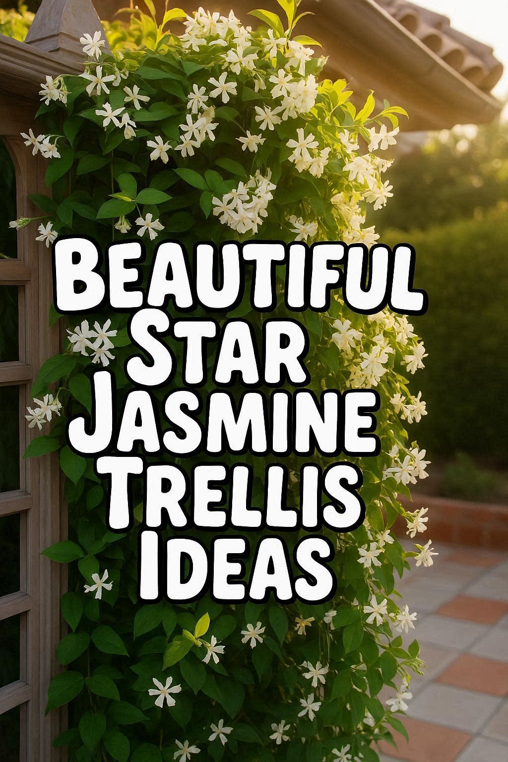 Fan-shaped trellis with jasmine planted in a large pot on a balcony