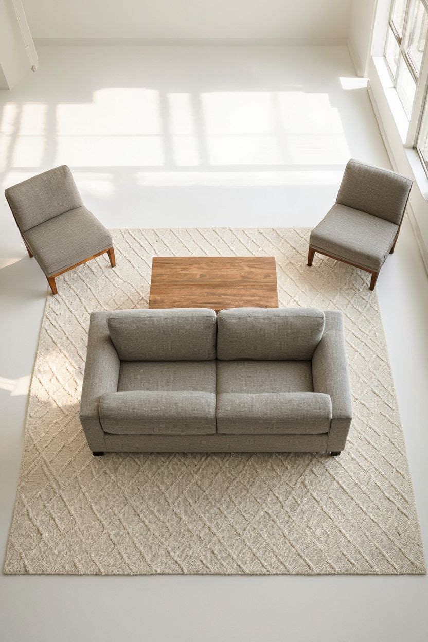 Living room area rug sizing and placement guide