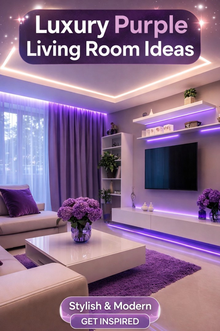 Luxury Purple Living Room Ideas