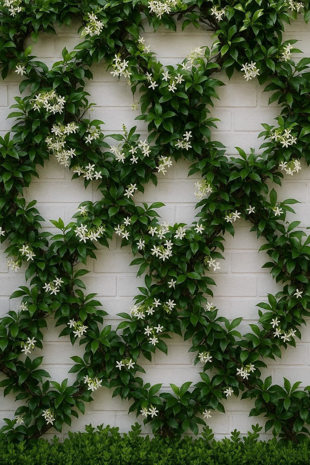 Wooden lattice trellis being mounted on a backyard fence for jasmine