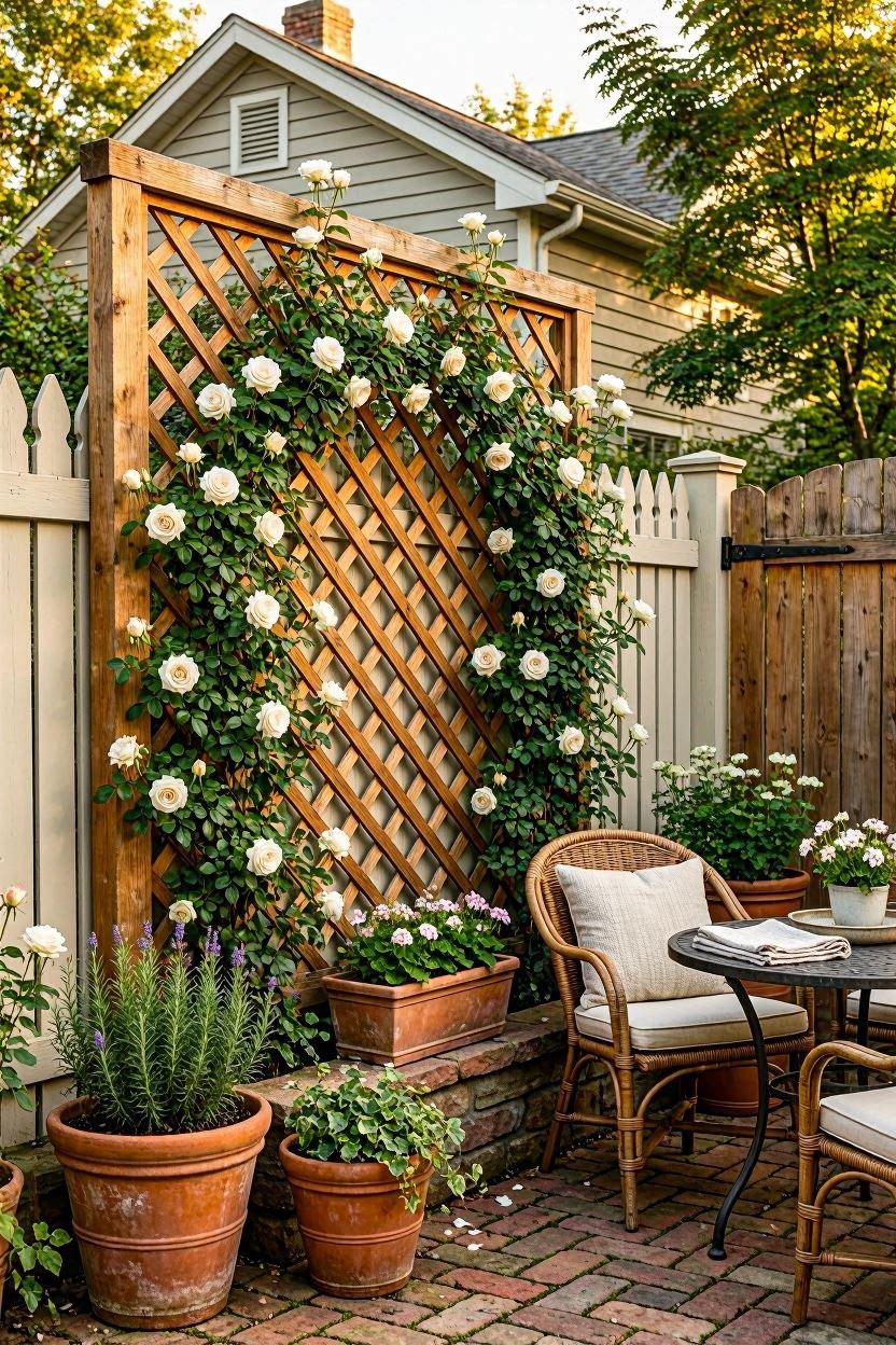 Trellis panel ideas for backyard privacy and garden decor